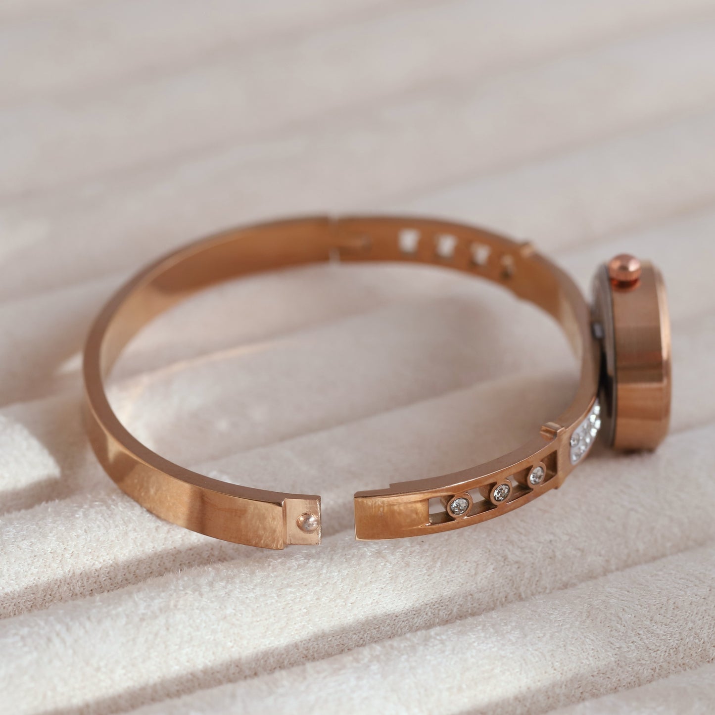 18K Rose Gold PVD Bangle Watch