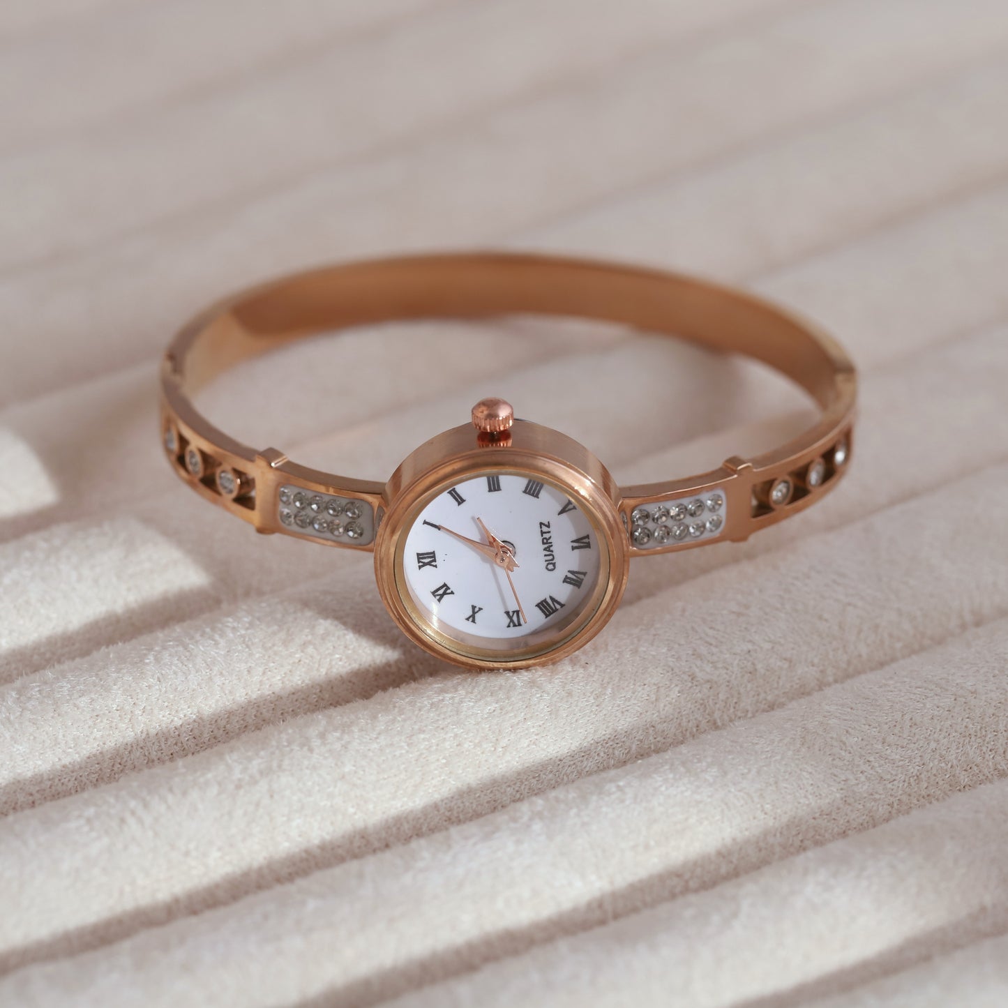 18K Rose Gold PVD Bangle Watch